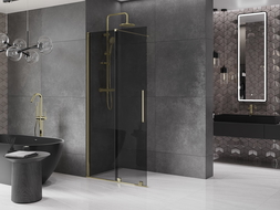 Mexen Velar dušo pertvara stumdomiems Walk-in 80 x 200 cm, grafito 8 mm, auksinė - 871-080-000-43-50