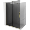 Mexen Velar stumdomas Walk-in dušo skydas 130 x 200 cm, grafitas 8 mm, auksinis - 871-130-000-43-50