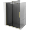 Mexen Velar dušo sienelė, sulankstoma Walk-in 140 x 200 cm, grafito 8 mm, auksu šlifuota - 871-140-000-43-55