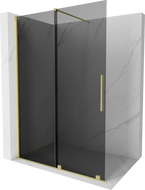 Mexen Velar dušo sienelė, sulankstoma Walk-in 140 x 200 cm, grafito 8 mm, auksu šlifuota - 871-140-000-43-55