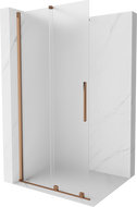 Mexen Velar stiklinė dušo durų sistema Walk-in 85 x 200 cm, matinė 8 mm, rožinė auksinė - 871-085-000-33-60