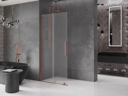 Mexen Velar judinama tualeto sienelė Walk-in 110 x 200 cm, matiniai 8 mm, rožinė auksas - 871-110-000-33-60