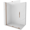 Mexen Velar durų perėjimo sprendimas su stumdymo sistema 130 x 200 cm, matinė 8 mm, rožinė auksinė - 871-130-000-33-60