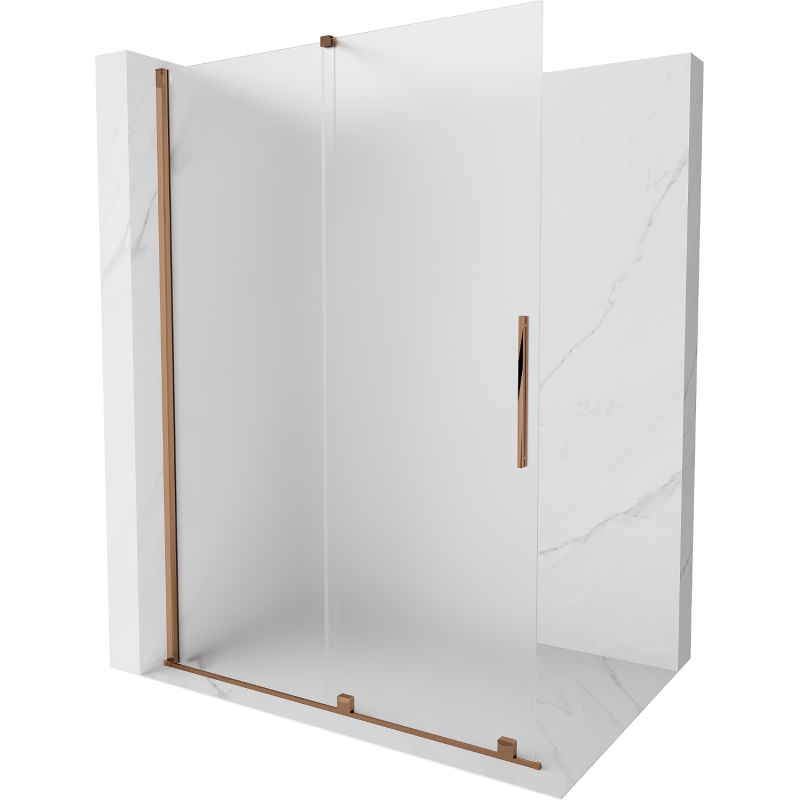 Mexen Velar stumdoma dušo sienelė Walk-in 140 x 200 cm, matinė, 8 mm, rožinis auksas - 871-140-000-33-60