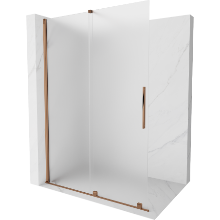 Mexen Velar stumdoma dušo sienelė Walk-in 140 x 200 cm, matinė, 8 mm, rožinis auksas - 871-140-000-33-60