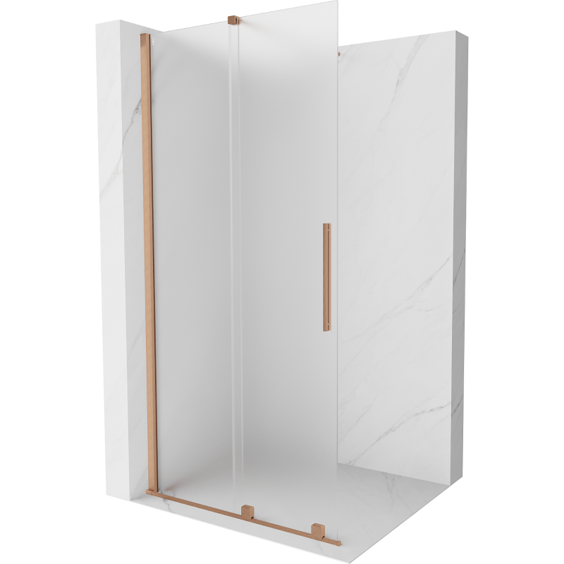 Mexen Velar stiklinė dušo pertvara Walk-in 110 x 200 cm, matinė 8 mm, šlifuotas varis - 871-110-000-33-65