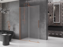 Mexen Velar stumdomas Walk-in dušo durys 140 x 200 cm, matiniai 8 mm, šlifuota varis - 871-140-000-33-65