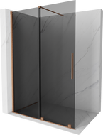 Mexen Velar dušo siena stumdomas Walk-in 140 x 200 cm, grafitas 8 mm, šlifuota varinė - 871-140-000-43-65