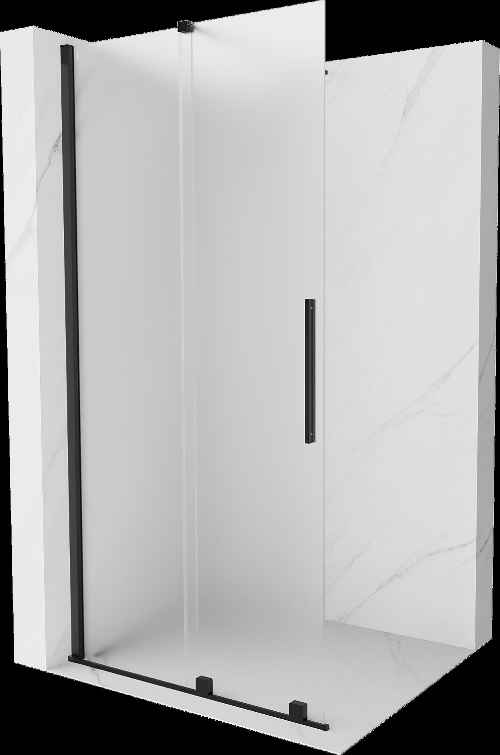 Mexen Velar walk-in dušo siena, 85 x 200 cm, matinė 8 mm, juoda - 871-085-000-33-70