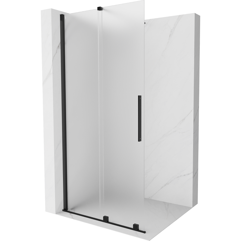 Mexen Velar dušo sienelė su stumdomomis durimis Walk-in 90 x 200 cm, matinė 8 mm, juoda - 871-090-000-33-70