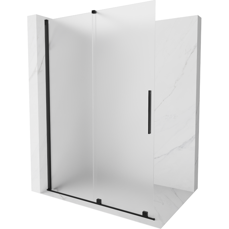 Mexen Velar stumdomoji dušo sienelė Walk-in 130 x 200 cm, matinė 8 mm, juoda - 871-130-000-33-70