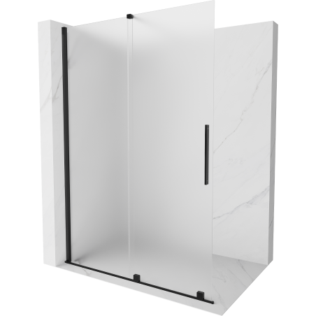 Mexen Velar dušo pertvara, išsiskleidžianti Walk-in 140 x 200 cm, matinis 8 mm, juoda - 871-140-000-33-70