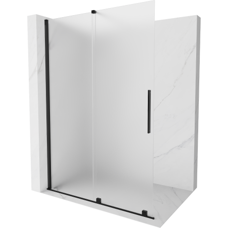 Mexen Velar stumdomoji dušo pertvara „Walk-in“ 140 x 200 cm, matinė 8 mm, juoda - 871-140-000-33-70