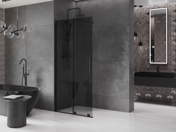 Mexen Velar dušo užtvara, stumti Walk-in 120 x 200 cm, grafito 8 mm, juoda - 871-120-000-43-70