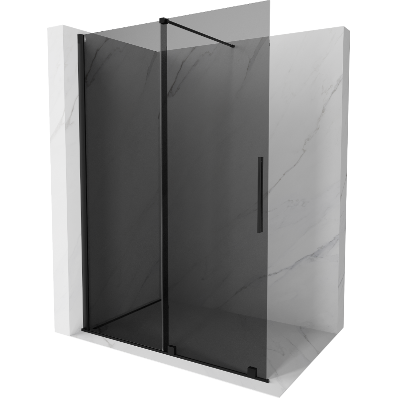 Mexen Velar slankiojanti dušo siena Walk-in 150 x 200 cm, grafitas 8 mm, juoda - 871-150-000-43-70