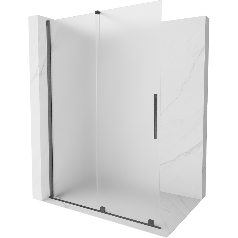Mexen Velar dušo sienelė stumdomo tipo Walk-in 130 x 200 cm, matinė 8 mm, šlifuo grynas - 871-130-000-33-66