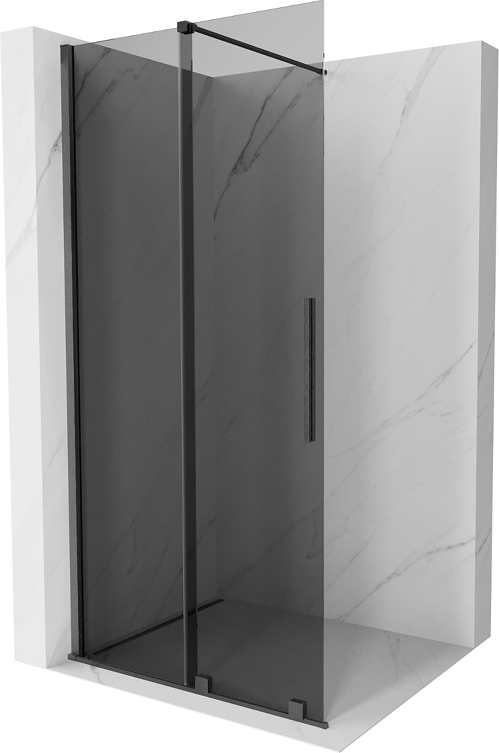 Mexen Velar Walk-in dušo sienelė 75 x 200 cm, grafito 8 mm, šlifuotas gun gray - 871-075-000-43-66