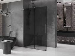 Mexen Velar dušo siena su stumdomaisiais elementais Walk-in 140 x 200 cm, grafitas 8 mm, gun gray šlifuotas - 871-140-000-43-66