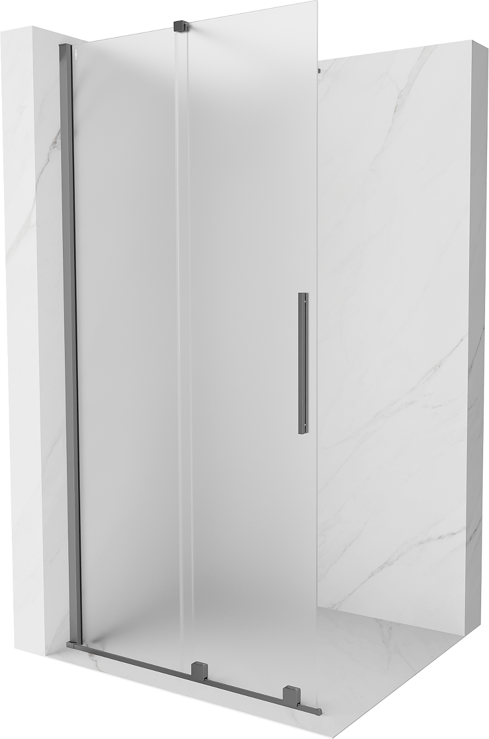 Mexen Velar stumdomoji Walk-in dušo sienelė 75 x 200 cm, matinė 8 mm, gun metal - 871-075-000-33-95