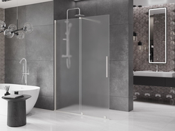 Mexen Velar dušo sienelė su stumdomomis durimis Walk-in 130 x 200 cm, matinė 8 mm, šlifuotas nikelis - 871-130-000-33-97
