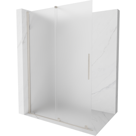 Mexen Velar slankiojanti dušo siena Walk-in 140 x 200 cm, matinė 8 mm, šlifuotas nikelis - 871-140-000-33-97