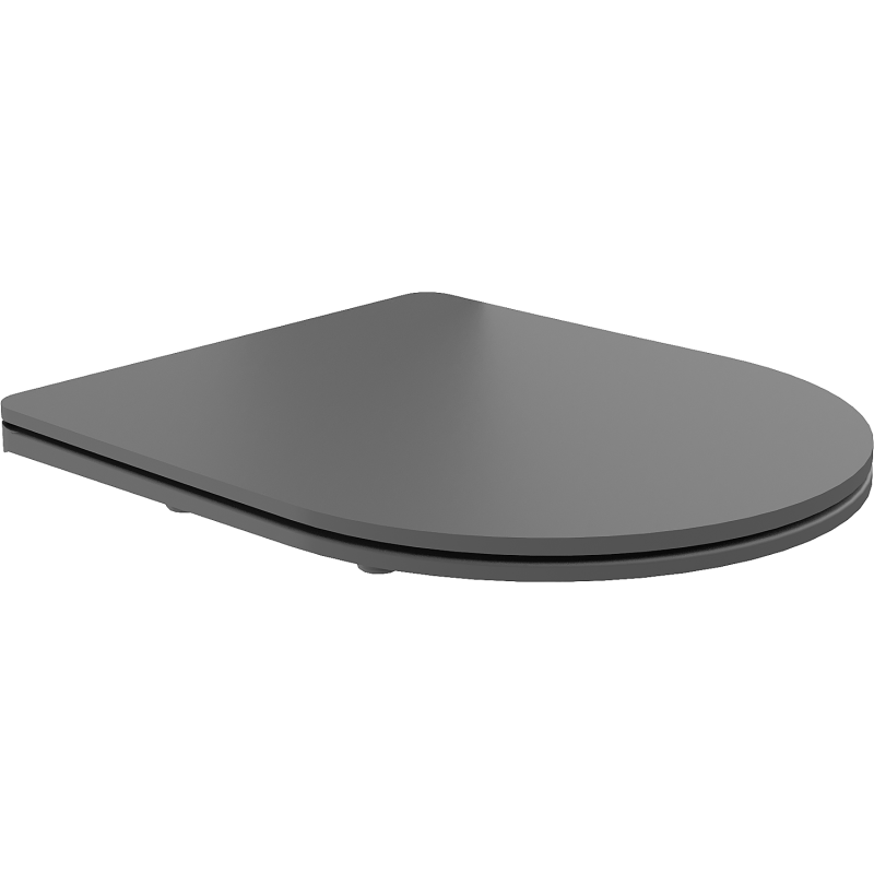 Mexen lėtai nusileidžiantis tualeto dangtis slim, duroplastikas, tamsiai pilka matinė - 39740071