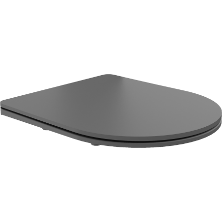 Mexen lėtai nusileidžiantis tualeto dangtis slim, duroplastikas, tamsiai pilka matinė - 39740071