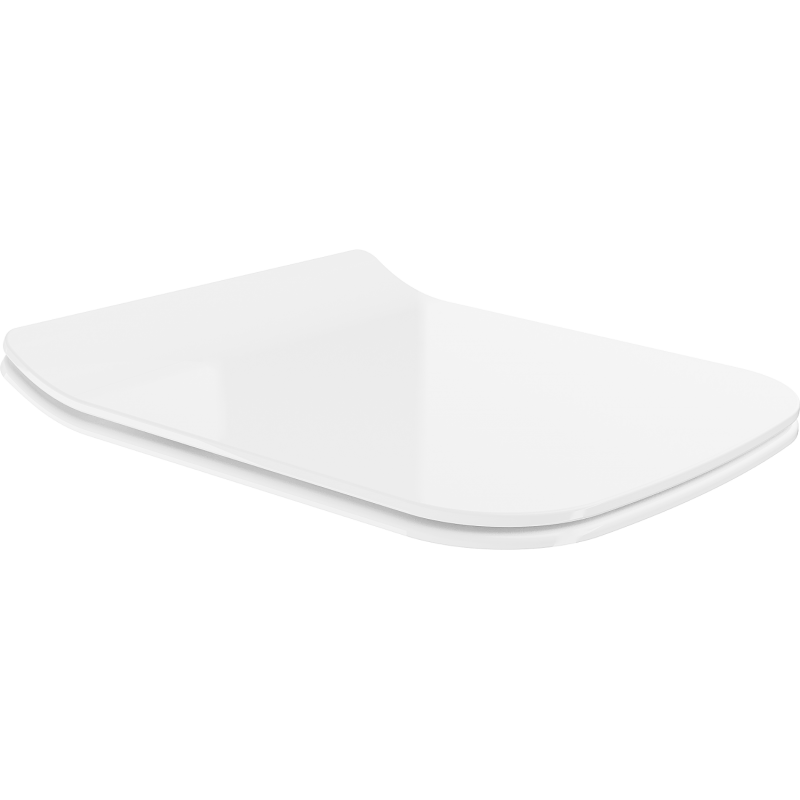 Mexen Cube lėtai nusileidžiantis dangtelis, plonas, duroplast, blizgi balta - 39240000
