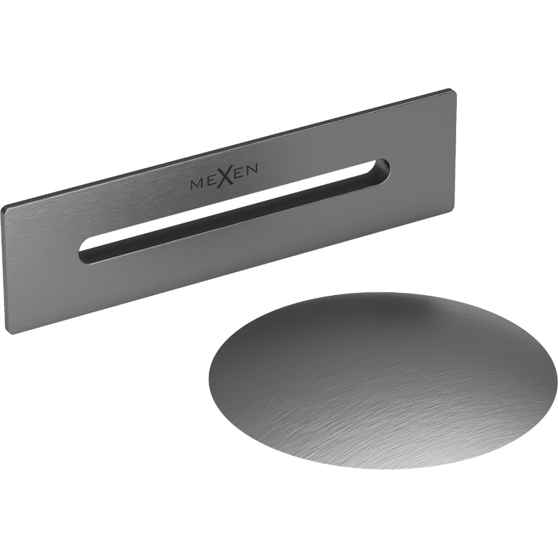 Mexen Uni kamštis su perpylimu laisvai stovinčiai voniai, šukuotas pistoletinis pilkas - 5100-66