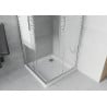 Mexen Rio kvadratinis dušo kabina 90 x 90 cm, baltos juostelės, chromas + Flat padėklas, baltas - 860-090-090-01-20-4010