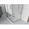 Mexen Rio kvadratinis dušo kabina 90 x 90 cm, baltos juostelės, chromas + Flat padėklas, baltas - 860-090-090-01-20-4010