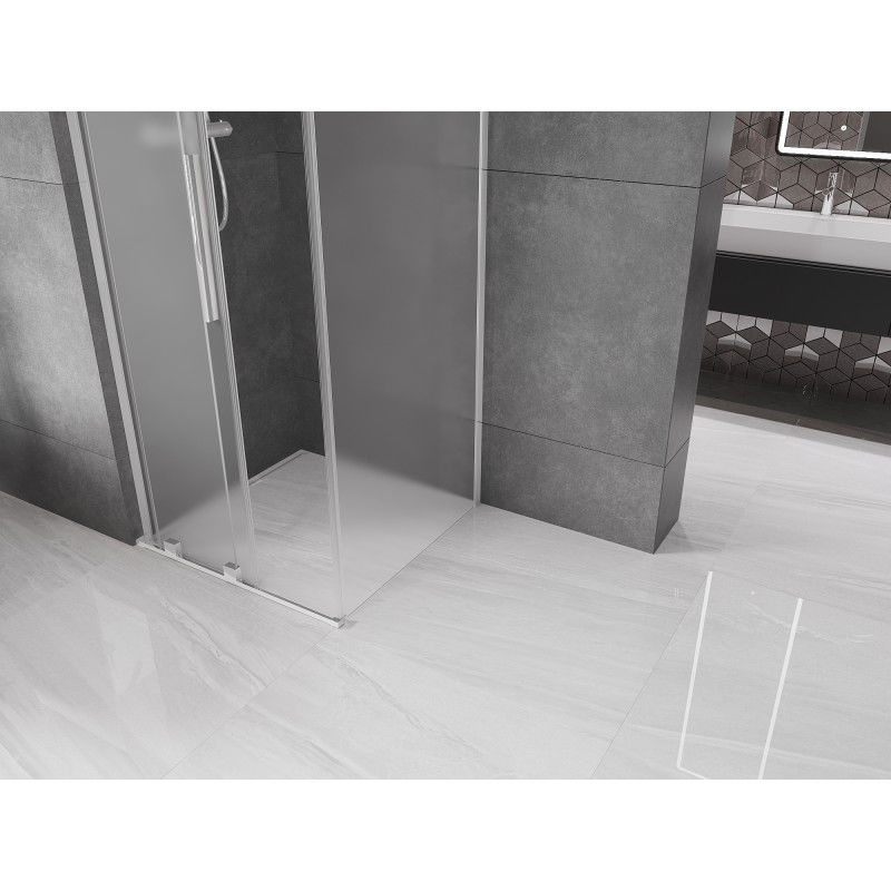 Mexen Velar L stumdomas dušo kabina, matmenys 120 x 120 cm, matinė, chromas - 871-120-120-33-01