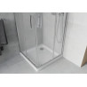 Mexen Rio kvadratinė dušo kabina 80 x 80 cm, matinė, chromas + dušo padėklas Flat, baltas - 860-080-080-01-30-4010