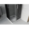 Mexen Rio kvadratinė dušo kabina 70 x 70 cm, grafitas, chromas + plokščias dušo padėklas, baltas - 860-070-070-01-40-4010