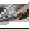 Mexen Rio aikštės formos dušo kabina 80 x 80 cm, grafitas, chromas + dušo padėklas Flat, baltas - 860-080-080-01-40-4010