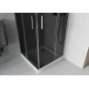 Mexen Rio kvadratinė dušo kabina 80 x 80 cm, grafitas, chromas + „Flat“ padėklas, baltas - 860-080-080-01-40-4010