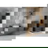 Mexen Rio aikštės formos dušo kabina 80 x 80 cm, grafitas, chromas + dušo padėklas Flat, baltas - 860-080-080-01-40-4010