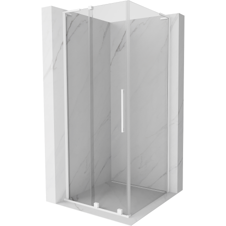 Mexen Velar L stumdomos dušo kabinos 120 x 120 cm, permatoma, balta - 871-120-120-03-20