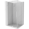 Mexen Velar L stumdomosios dušo kabinos 90 x 80 cm, permatomos, baltos - 871-090-080-03-20