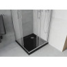 Mexen Rio kvadratinė dušo kabina 80 x 80 cm, matinė, chromuota + Flat padėklas, juodas - 860-080-080-01-30-4070