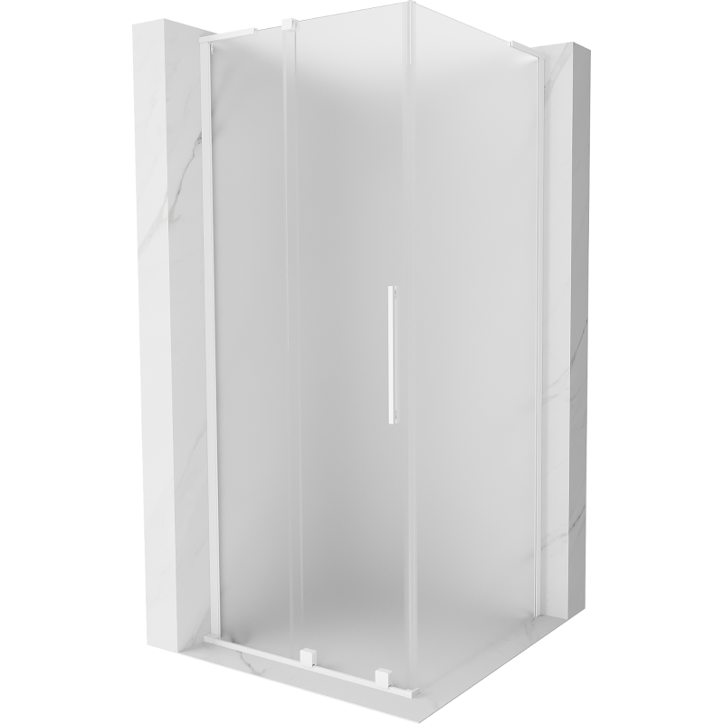 Mexen Velar L stumdomos dušo kabina 100 x 100 cm, matinė, balta - 871-100-100-33-20