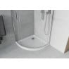 Mexen Rio pusapvalė dušo kabina 90 x 90 cm, skaidri, chromuota + Flat padėklas, baltas - 863-090-090-01-00-4110