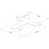 Mexen Mino R45 vonios rinkinys, juodas - 72403R45-70