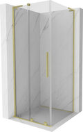Mexen Velar L stumdomos dušo durys 120 x 120 cm, skaidrios, šlifuotas auksas - 871-120-120-03-55
