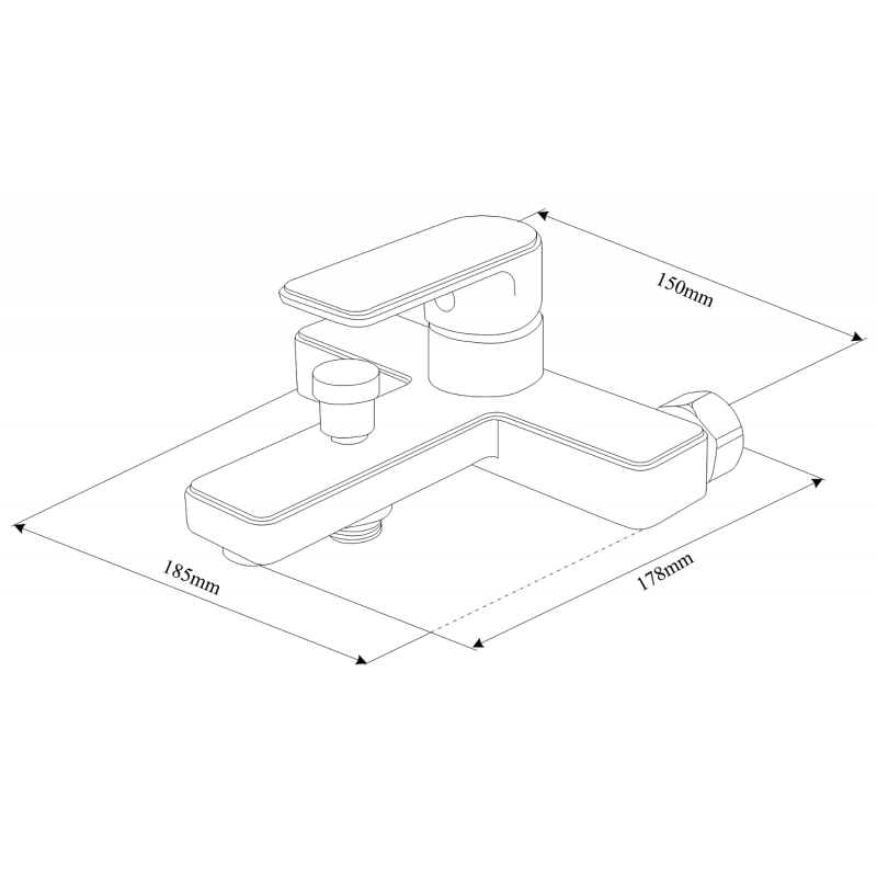 Mexen Mino DQ45 vonios komplektas, juodas - 72413DQ45-70