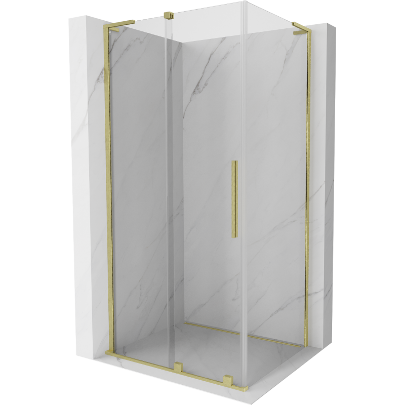Mexen Velar L stumdomos dušo kabina 90 x 85 cm, skaidri, šlifuotas auksinis - 871-090-085-03-55