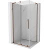 Mexen Velar L stumdomas dušo kabinas 100 x 85 cm, skaidrus, rožinis auksas - 871-100-085-03-60