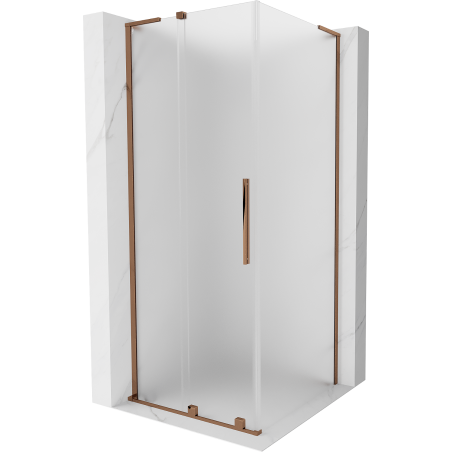 Mexen Velar L stumdomas dušo kabina 90 x 90 cm, matinė, rožinis auksas - 871-090-090-33-60
