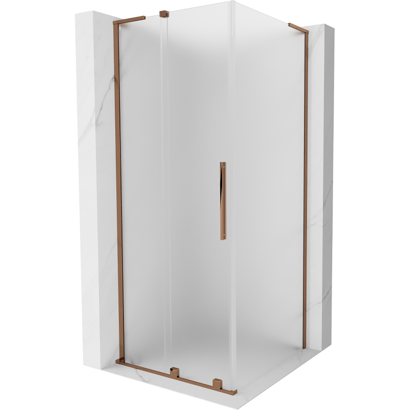 Mexen Velar L stumdomasis dušo kabinas 100 x 100 cm, matinis, rožinis auksas - 871-100-100-33-60