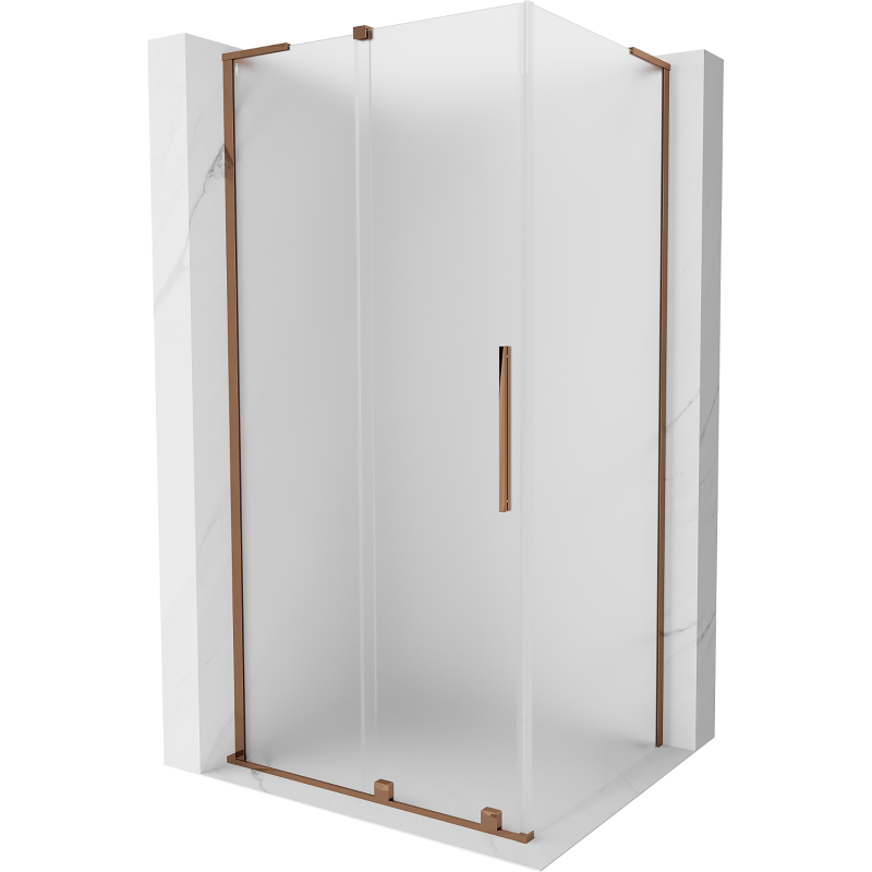 Mexen Velar L stumdomas dušo kabinas 90 x 80 cm, matiniai, rožinis auksas - 871-090-080-33-60